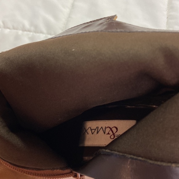 Madison & Max February Camel Stack Heeled Booties Size 7 - Picture 12 of 12